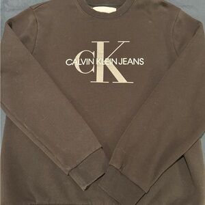 Calvin Klein Men's Dark Brown Crewneck Sweater